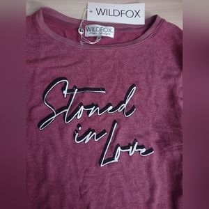 WildFox Valentine's Ruby In Love Red Crewneck Pullover Sweatshirt Knit